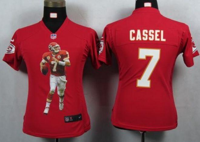  Chiefs #7 Matt Cassel Red Team Color Women's Portrait Fashion NFL Game Jersey