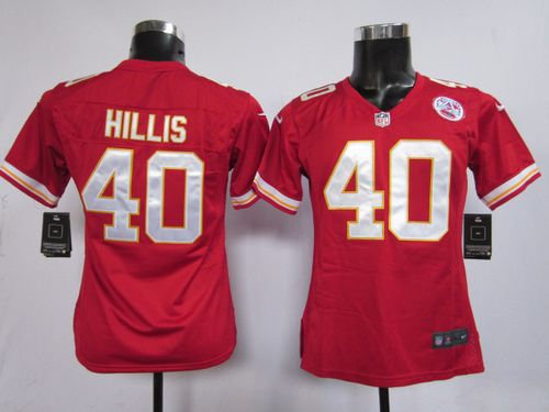  Chiefs #40 Peyton Hillis Red Team Color Women's Stitched NFL Elite Jersey