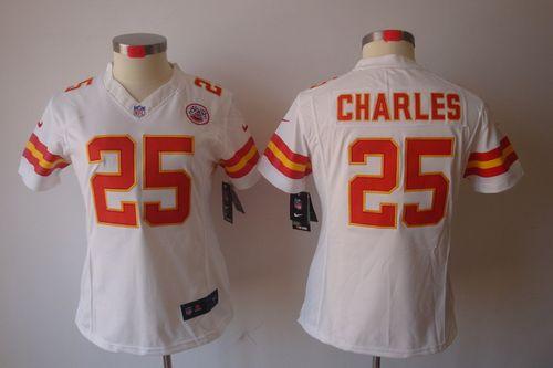  Chiefs #25 Jamaal Charles White Women's Stitched NFL Limited Jersey