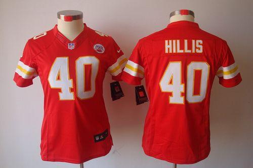  Chiefs #40 Peyton Hillis Red Team Color Women's Stitched NFL Limited Jersey