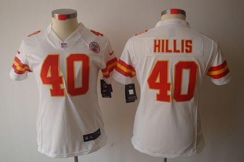  Chiefs #40 Peyton Hillis White Women's Stitched NFL Limited Jersey