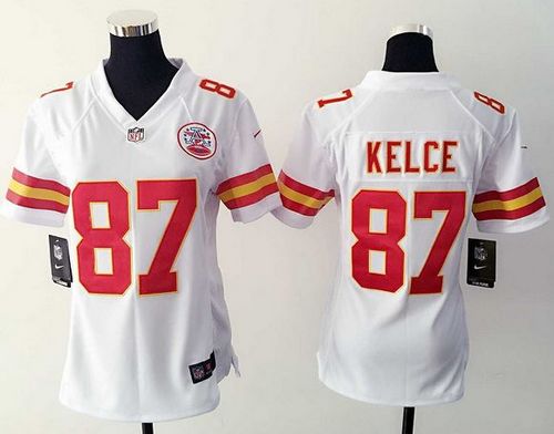  Chiefs #87 Travis Kelce White Women's Stitched NFL Elite Jersey