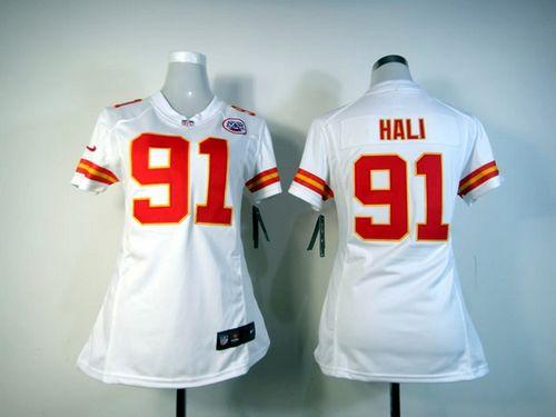  Chiefs #91 Tamba Hali White Women's Stitched NFL Elite Jersey
