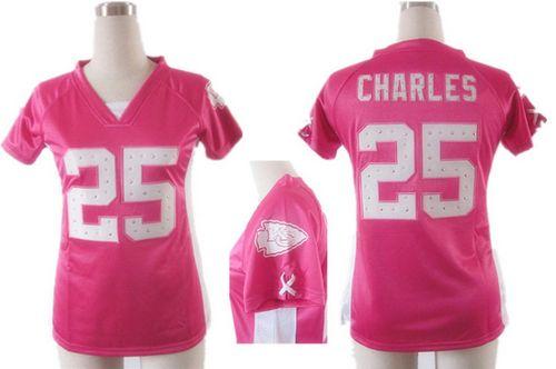  Chiefs #25 Jamaal Charles Pink Draft Him Name & Number Top Women's Stitched NFL Elite Jersey