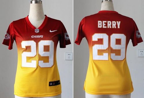  Chiefs #29 Eric Berry Red/Gold Women's Stitched NFL Elite Fadeaway Fashion Jersey