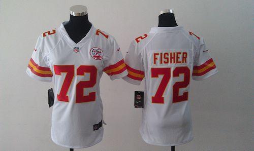  Chiefs #72 Eric Fisher White Women's Stitched NFL Elite Jersey