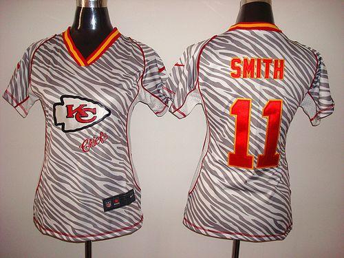  Chiefs #11 Alex Smith Zebra Women's Stitched NFL Elite Jersey