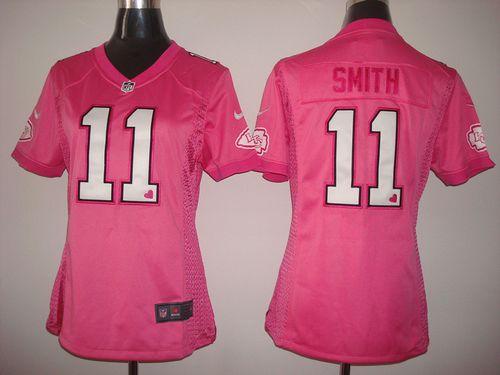  Chiefs #11 Alex Smith Pink New Women's Be Luv'd Stitched NFL Elite Jersey