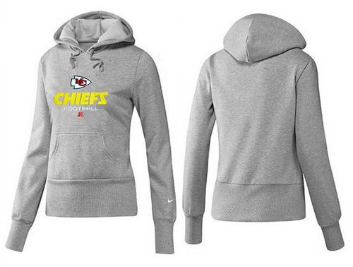 Women's Kansas City Chiefs Authentic Logo Pullover Hoodie Grey