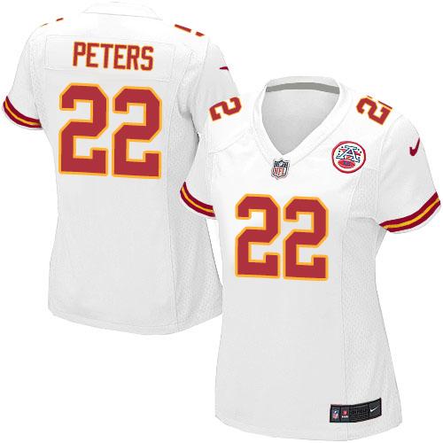  Chiefs #22 Marcus Peters White Women's Stitched NFL Elite Jersey