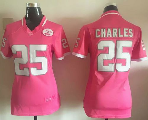  Chiefs #25 Jamaal Charles Pink Women's Stitched NFL Elite Bubble Gum Jersey