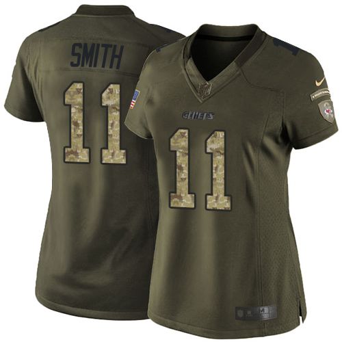  Chiefs #11 Alex Smith Green Women's Stitched NFL Limited Salute to Service Jersey