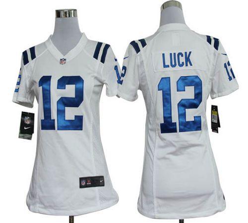  Colts #12 Andrew Luck White Women's Stitched NFL Elite Jersey