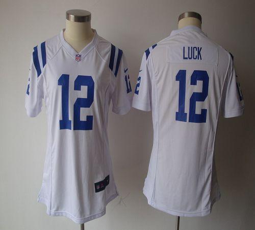  Colts #12 Andrew Luck White Women's NFL Game Jersey