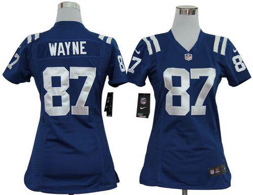  Colts #87 Reggie Wayne Royal Blue Team Color Women's Stitched NFL Elite Jersey