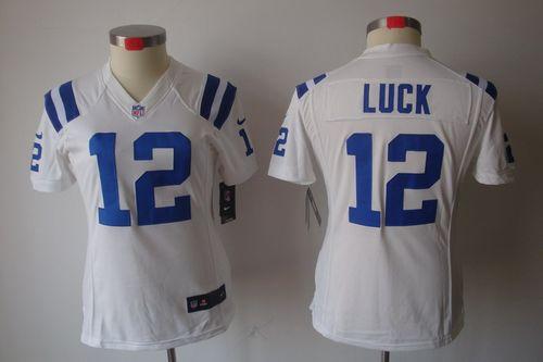  Colts #12 Andrew Luck White Women's Stitched NFL Limited Jersey
