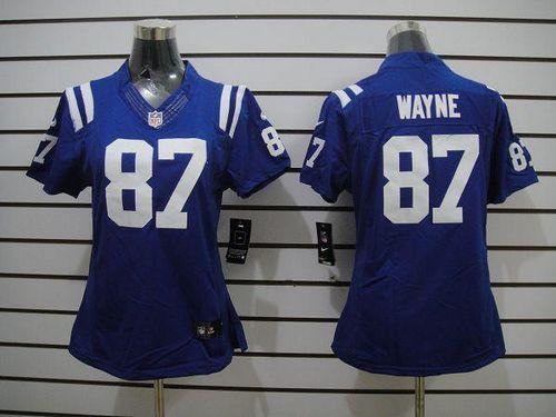  Colts #87 Reggie Wayne Royal Blue Team Color Women's Stitched NFL Limited Jersey
