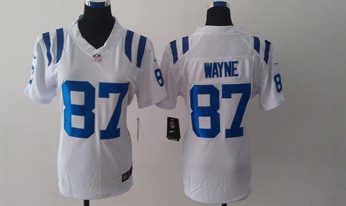  Colts #87 Reggie Wayne White Women's Stitched NFL Limited Jersey