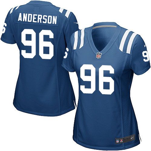  Colts #96 Henry Anderson Royal Blue Team Color Women's Stitched NFL Elite Jersey