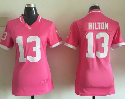  Colts #13 T.Y. Hilton Pink Women's Stitched NFL Elite Bubble Gum Jersey