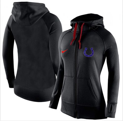 Women's  Indianapolis Colts Full Zip Performance Hoodie Black