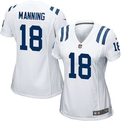  Colts #18 Peyton Manning White Women's Stitched NFL Elite Jersey