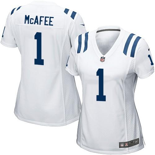 Colts #1 Pat McAfee White Women's Stitched NFL Elite Jersey
