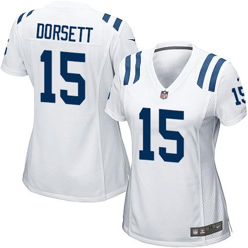  Colts #15 Phillip Dorsett White Women's Stitched NFL Elite Jersey