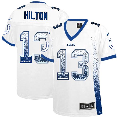  Colts #13 T.Y. Hilton White Women's Stitched NFL Elite Drift Fashion Jersey