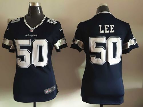  Cowboys #50 Sean Lee Navy Blue Team Color Women's Stitched NFL Elite Jersey
