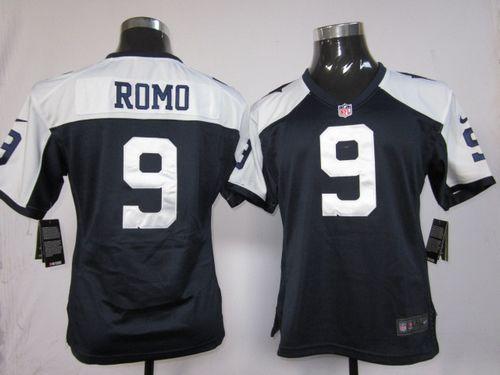  Cowboys #9 Tony Romo Navy Blue Thanksgiving Women's Throwback Stitched NFL Elite Jersey