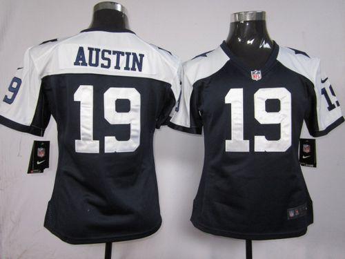  Cowboys #19 Miles Austin Navy Blue Thanksgiving Women's Throwback Stitched NFL Elite Jersey