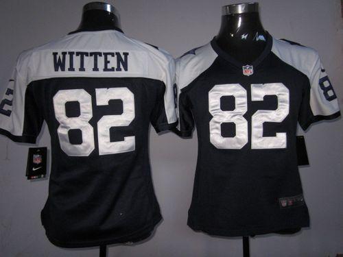  Cowboys #82 Jason Witten Navy Blue Thanksgiving Women's Throwback Stitched NFL Elite Jersey