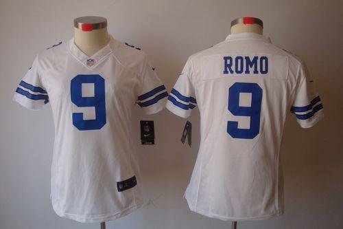  Cowboys #9 Tony Romo White Women's Stitched NFL Limited Jersey