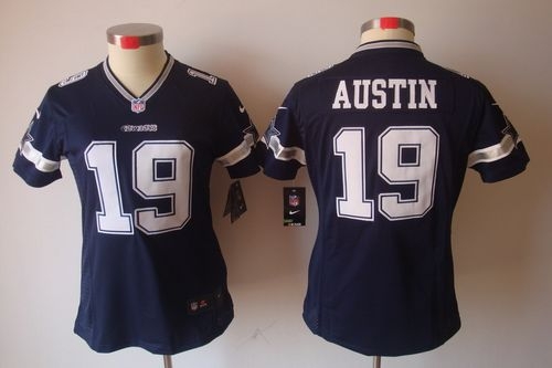  Cowboys #19 Miles Austin Navy Blue Team Color Women's Stitched NFL Limited Jersey