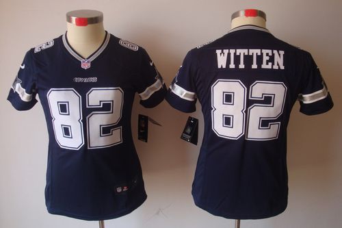  Cowboys #82 Jason Witten Navy Blue Team Color Women's Stitched NFL Limited Jersey