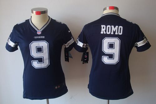  Cowboys #9 Tony Romo Navy Blue Team Color Women's Stitched NFL Limited Jersey