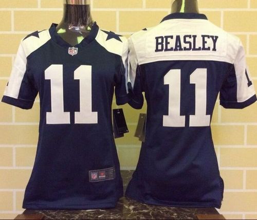  Cowboys #11 Cole Beasley Navy Blue Thanksgiving Throwback Women's Stitched NFL Elite Jersey