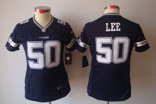  Cowboys #50 Sean Lee Navy Blue Team Color Women's Stitched NFL Limited Jersey