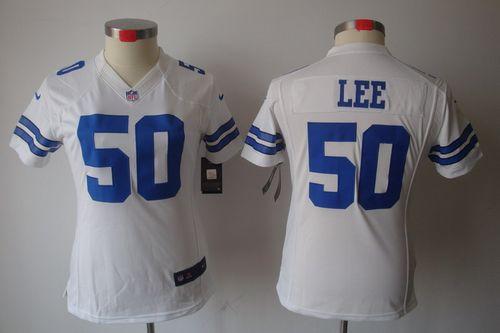  Cowboys #50 Sean Lee White Women's Stitched NFL Limited Jersey