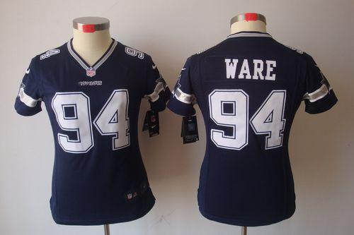  Cowboys #94 DeMarcus Ware Navy Blue Team Color Women's Stitched NFL Limited Jersey