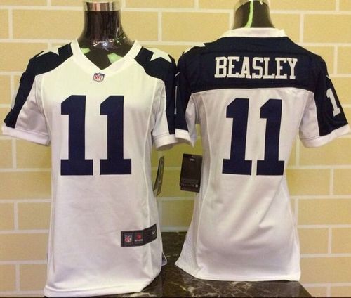  Cowboys #11 Cole Beasley White Thanksgiving Throwback Women's Stitched NFL Elite Jersey