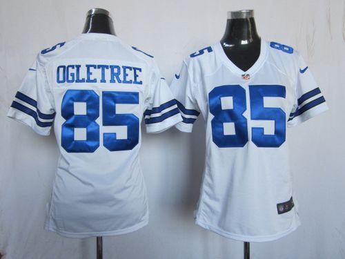  Cowboys #85 Kevin Ogletree White Women's Stitched NFL Elite Jersey