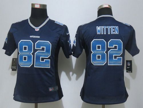  Cowboys #82 Jason Witten Navy Blue Team Color Women's Stitched NFL Elite Strobe Jersey