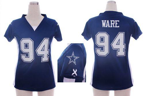  Cowboys #94 DeMarcus Ware Navy Blue Team Color Draft Him Name & Number Top Women's Stitched NFL Elite Jersey