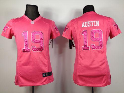  Cowboys #19 Miles Austin Pink Sweetheart Women's Stitched NFL Elite Jersey