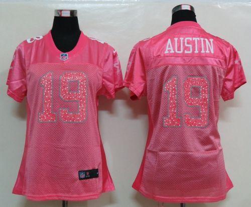  Cowboys #19 Miles Austin Pink Sweetheart Women's NFL Game Jersey