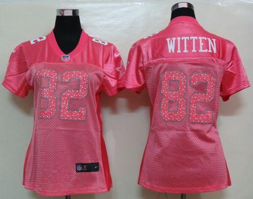  Cowboys #82 Jason Witten Pink Sweetheart Women's NFL Game Jersey