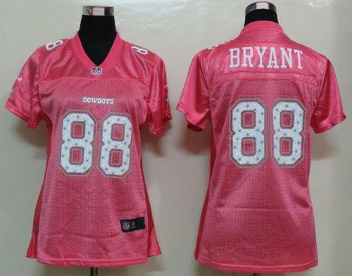  Cowboys #88 Dez Bryant Pink Star Struck Women's NFL Game Jersey