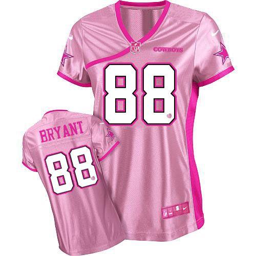  Cowboys #88 Dez Bryant Pink Women's Be Luv'd Stitched NFL Elite Jersey